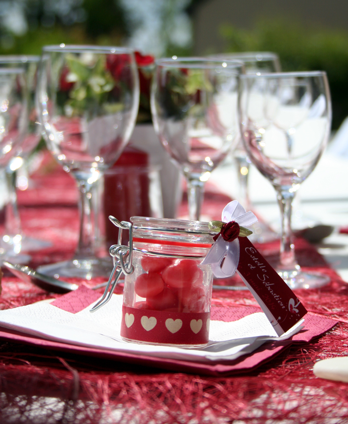 Déco mariage rouge et blanc